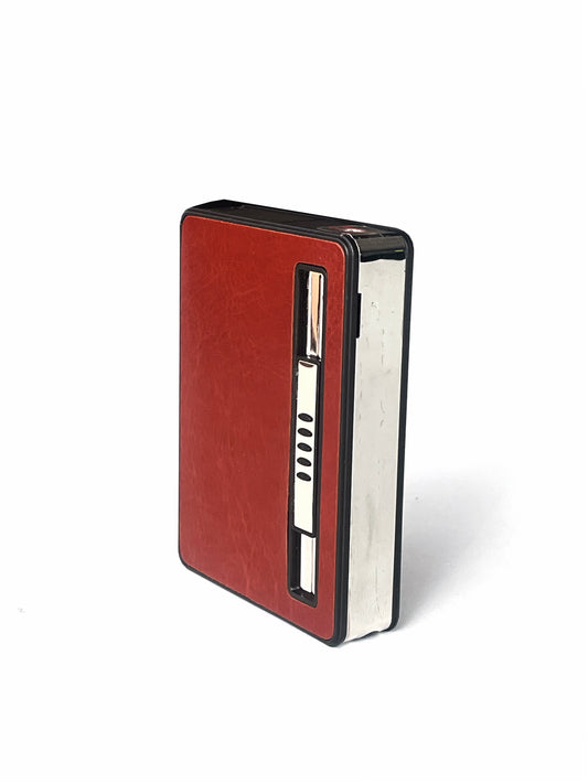 Travelers Cigarette Case with Built-in Lighter [Colour: Brown]