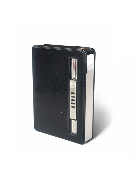 Travelers Cigarette Case with Built-in Lighter [Colour: Black]