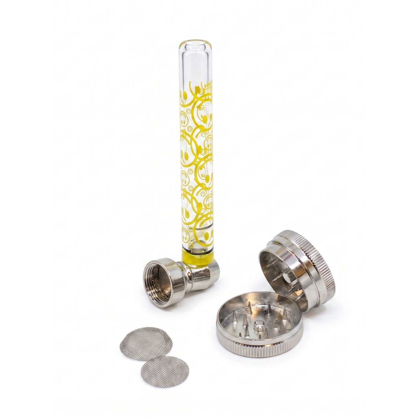 Rollo Premium Glass Pipe Set | With 5 Screens & Mini Grinder