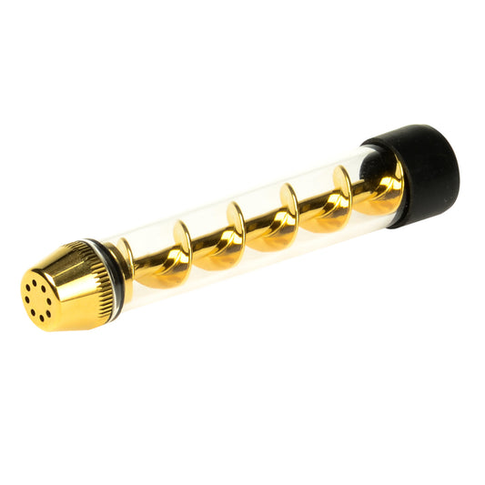 ROLLO 7-Pipe Twist Glass Blunt Pipe Gold Smokiing Tobbaccco 10cm Tubes Filter